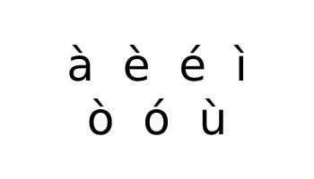 Italian alphabet additional characters