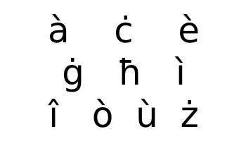 Maltese alphabet additional characters