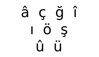 Turkish alphabet additional characters